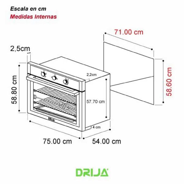 Dr.horno/Gas Roma 76Cm Acero - Imagen 2